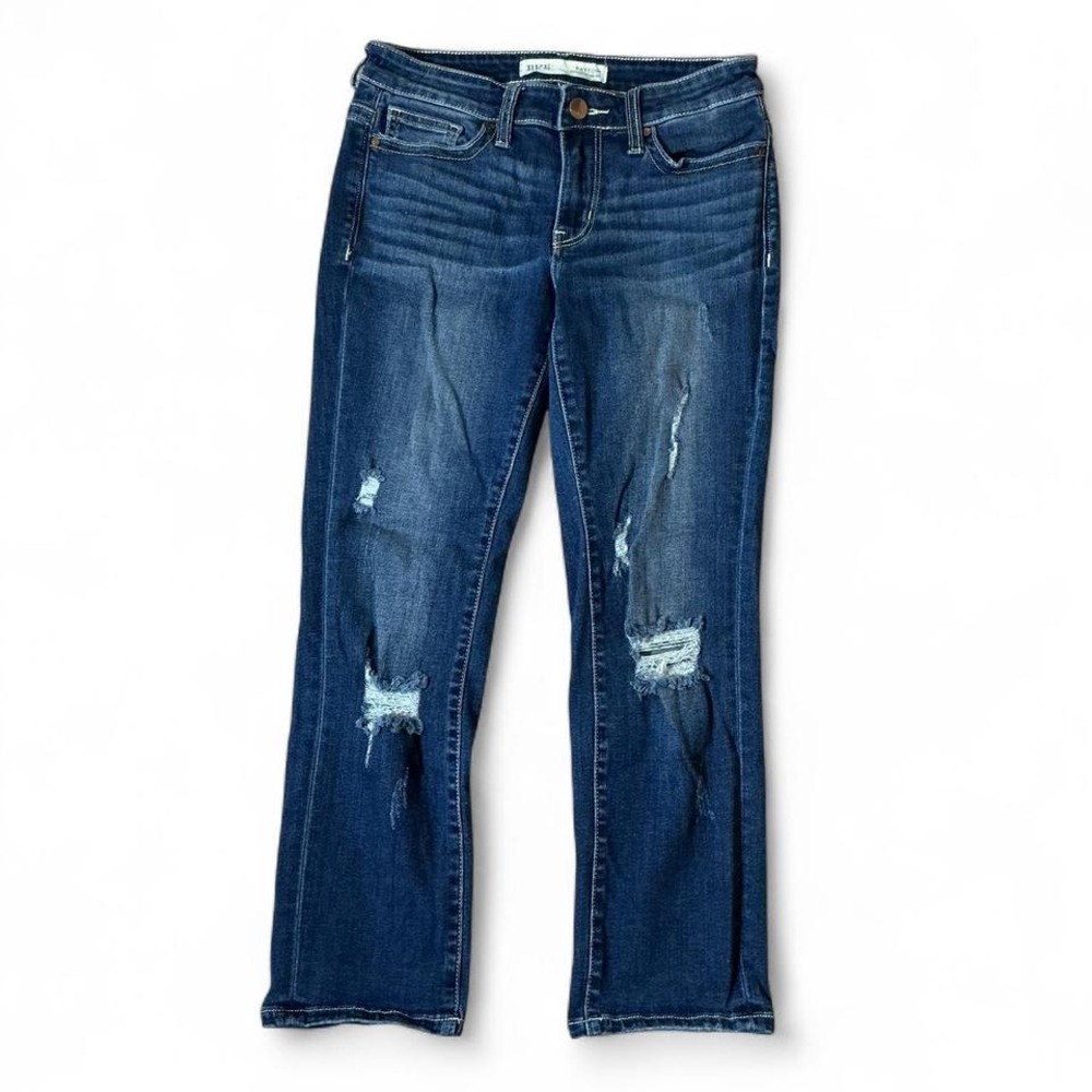BKE Payton Women's Sz 24 Mid Rise Distressed Skinny Jeans Dark Wash